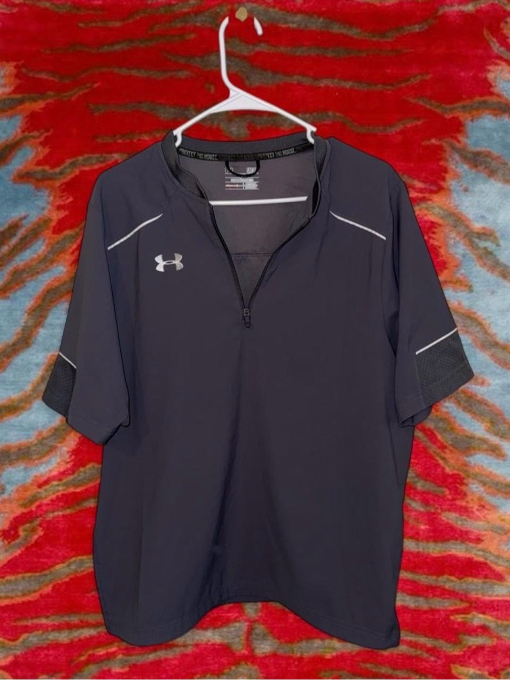 Under Armour Men’s Black Short-Sleeve Half-Zip Athletic Polo